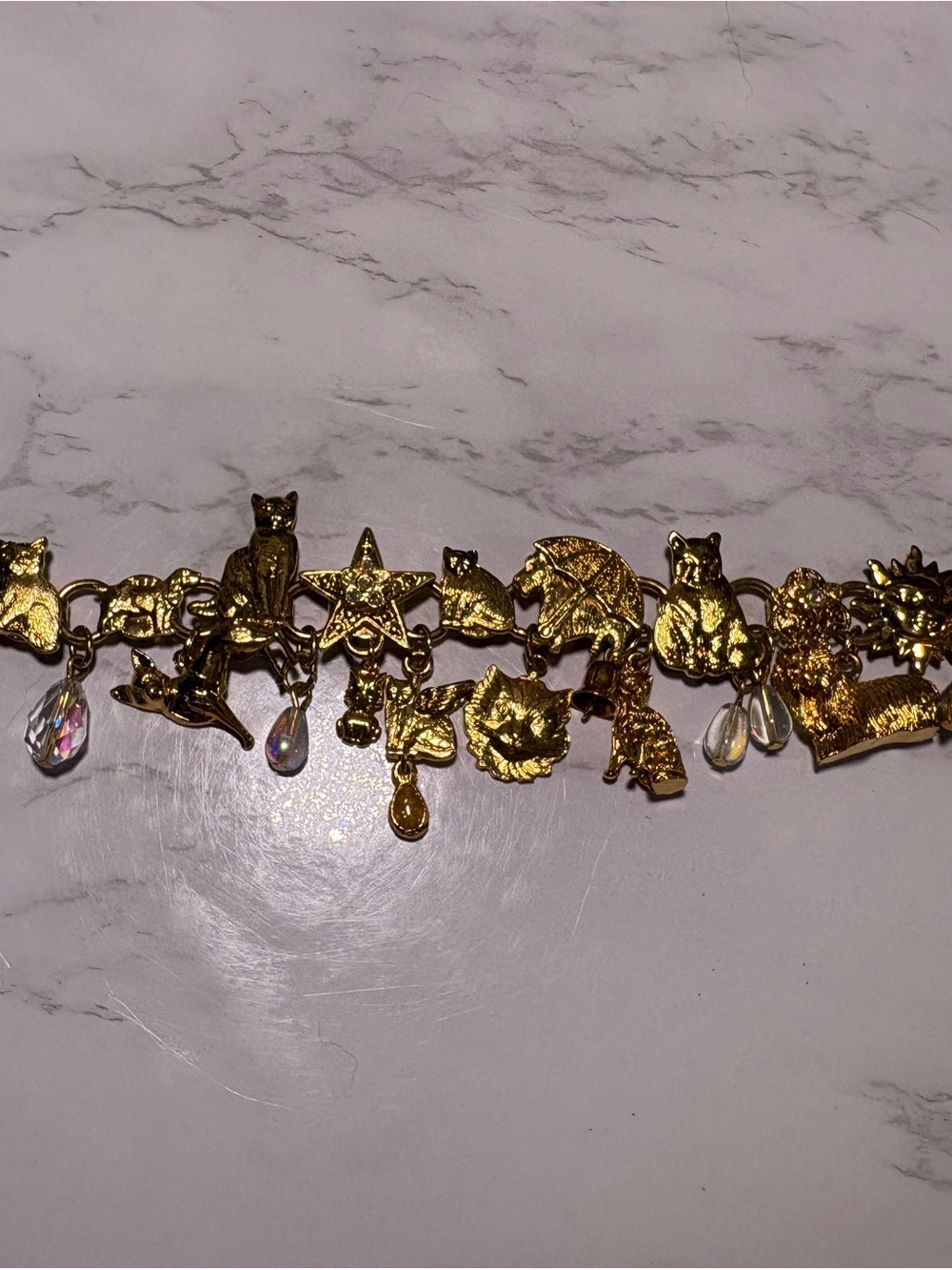 Vintage Kirk’s Folly Raining Cats and Dogs Charm Bracelet